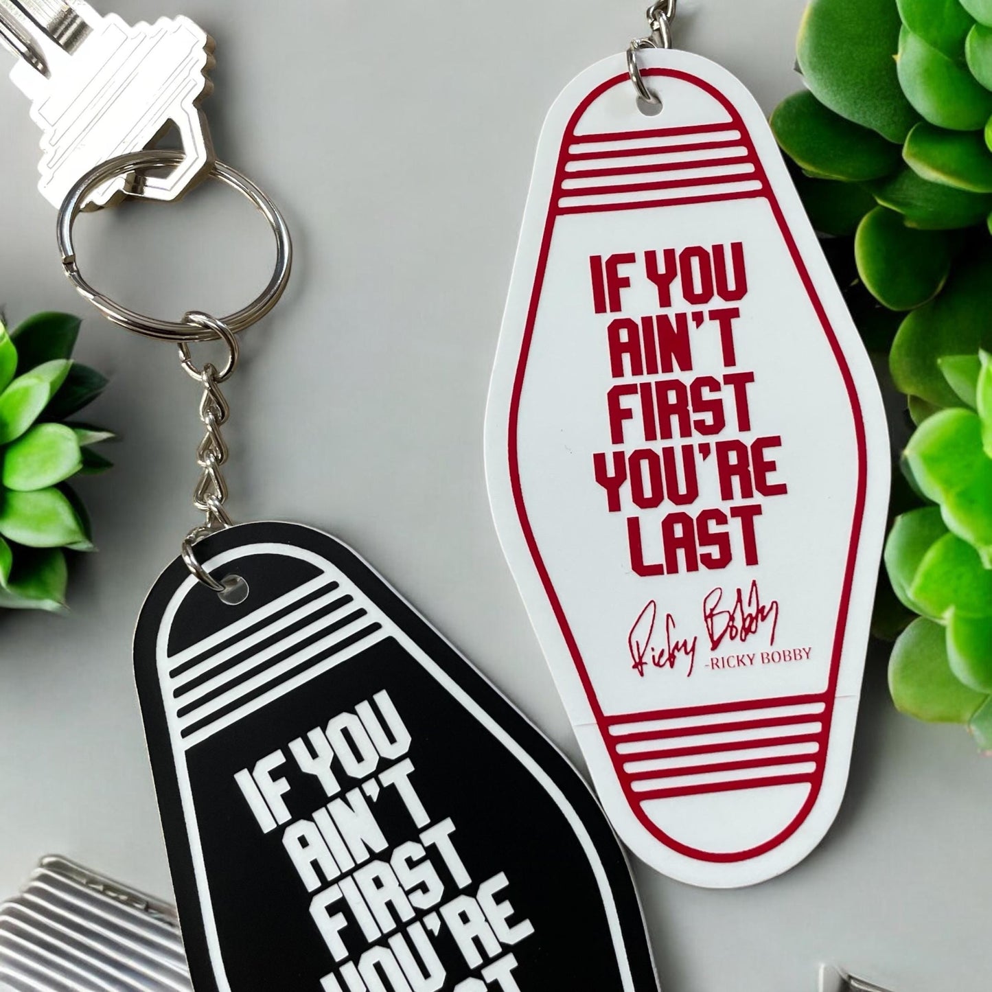 Retro Motel Keychains, Funny Ricky Bobby Keychains, Motel Keychains Quotes, Vintage Keychains, Gifts for Her, Gfts for Him, New Driver Gift