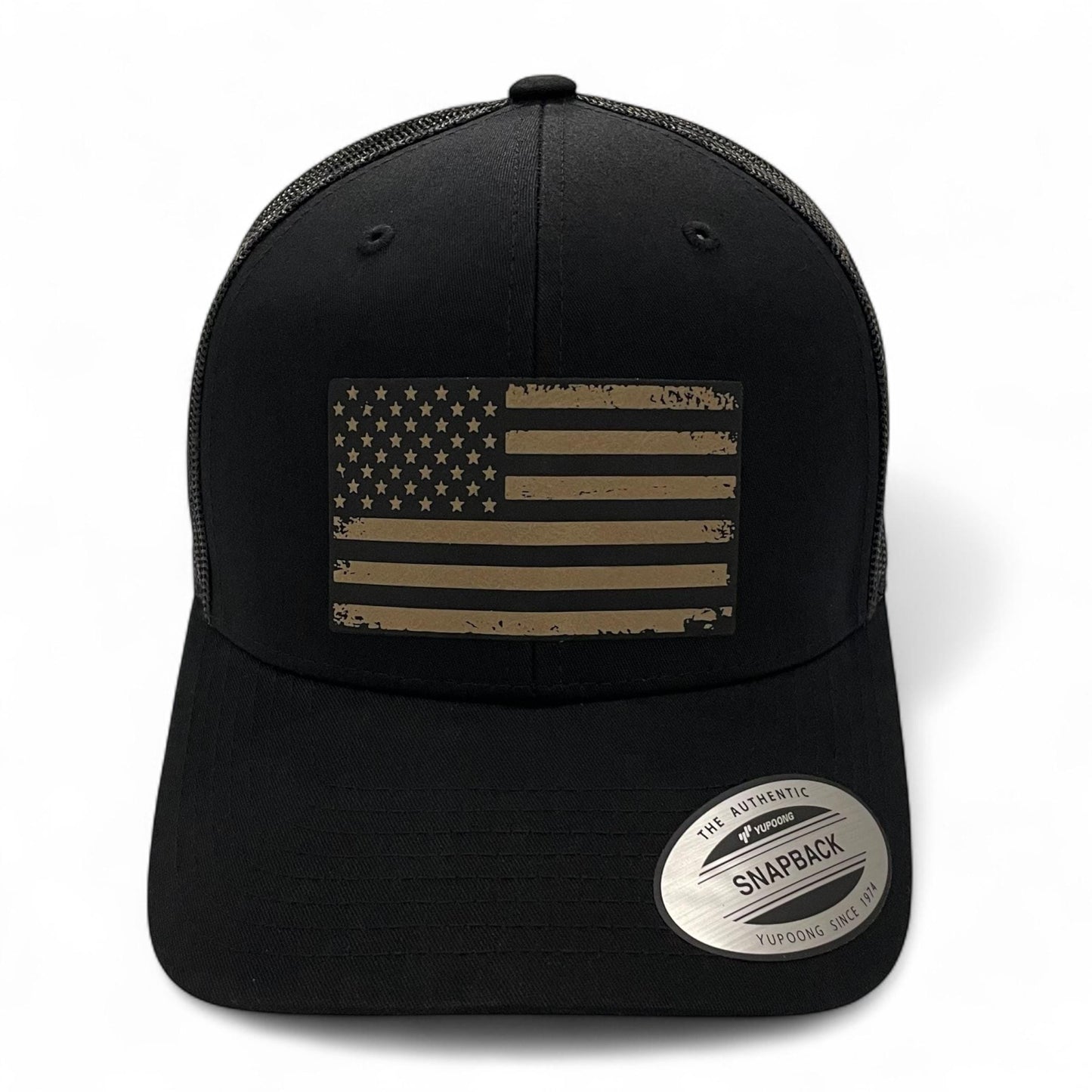 American Flag Patch Tactical Style Trucker Hat / Patriotic Trucker Cap / Desert Sand Patch / Patch Trucker Hat / Father's Day Gift