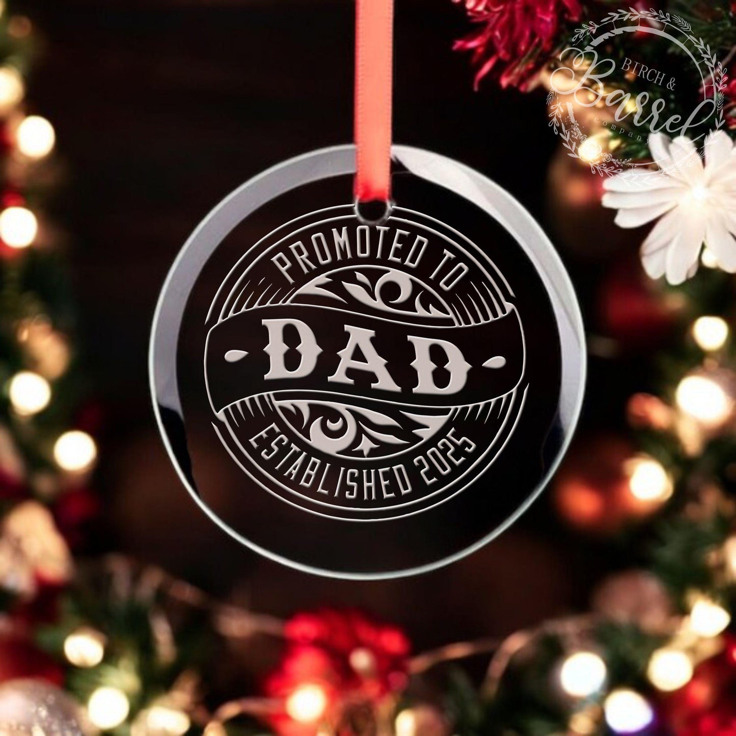 Custom Christmas Ornament | Promoted to Dad | Promoted to Grandpa | Promoted to Uncle | Promoted to Grandma Gift | Valentine's Day Gift