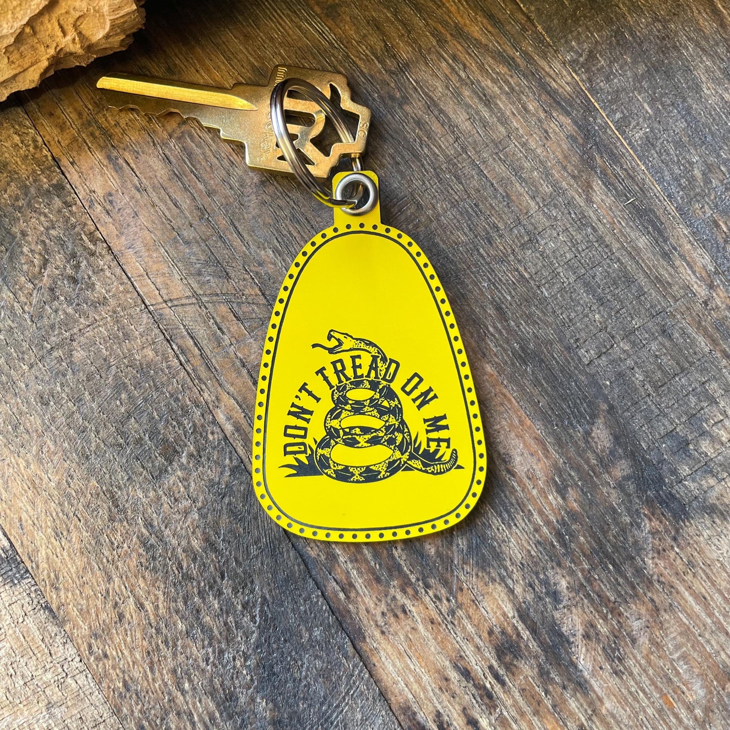 Vintage Style Don't Tread on Me Keychain | Saddle Tag Keychains | Western Keychains | Gifts for Him | New Driver Gift