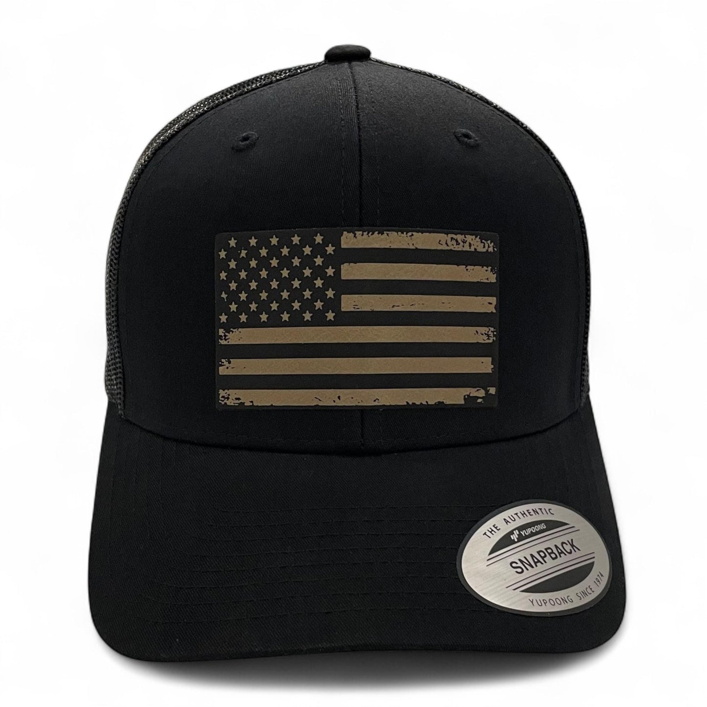 American Flag Patch Tactical Style Trucker Hat / Patriotic Trucker Cap / Desert Sand Patch / Patch Trucker Hat / Father's Day Gift
