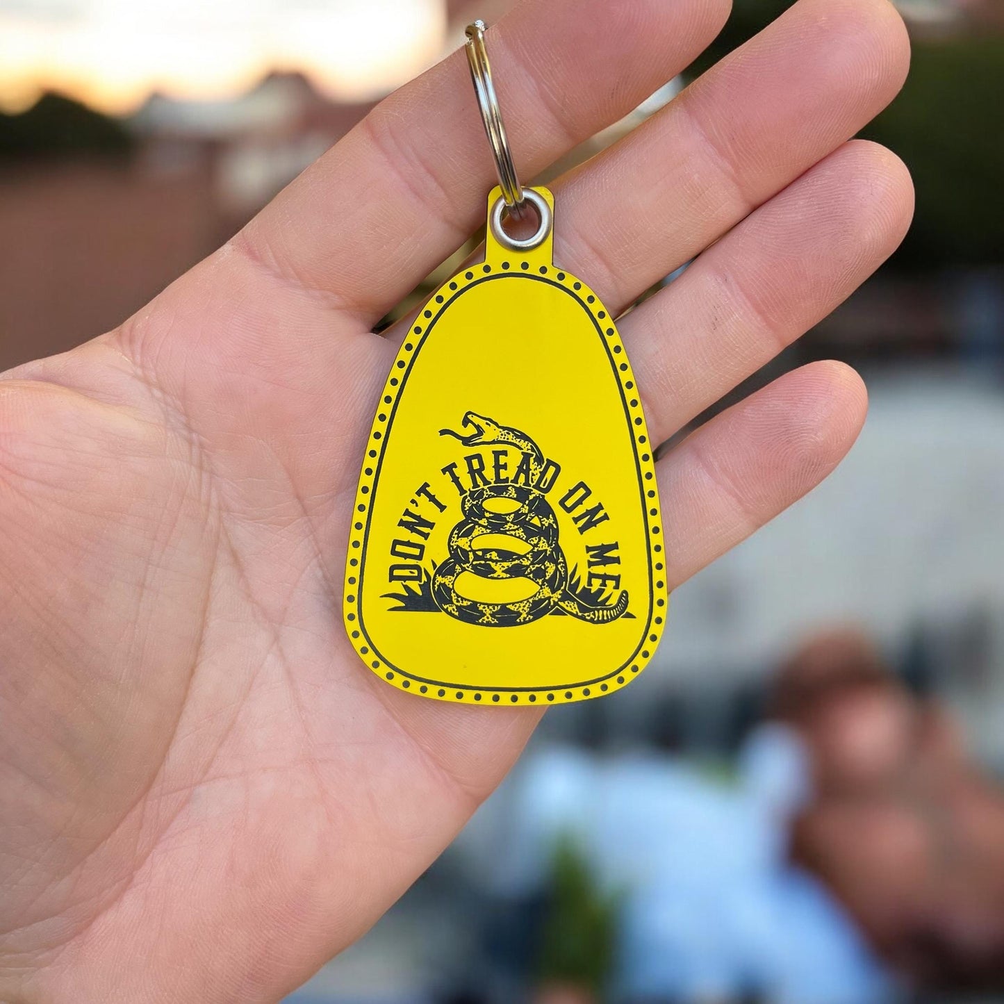 Vintage Style Don't Tread on Me Keychain | Saddle Tag Keychains | Western Keychains | Gifts for Him | New Driver Gift