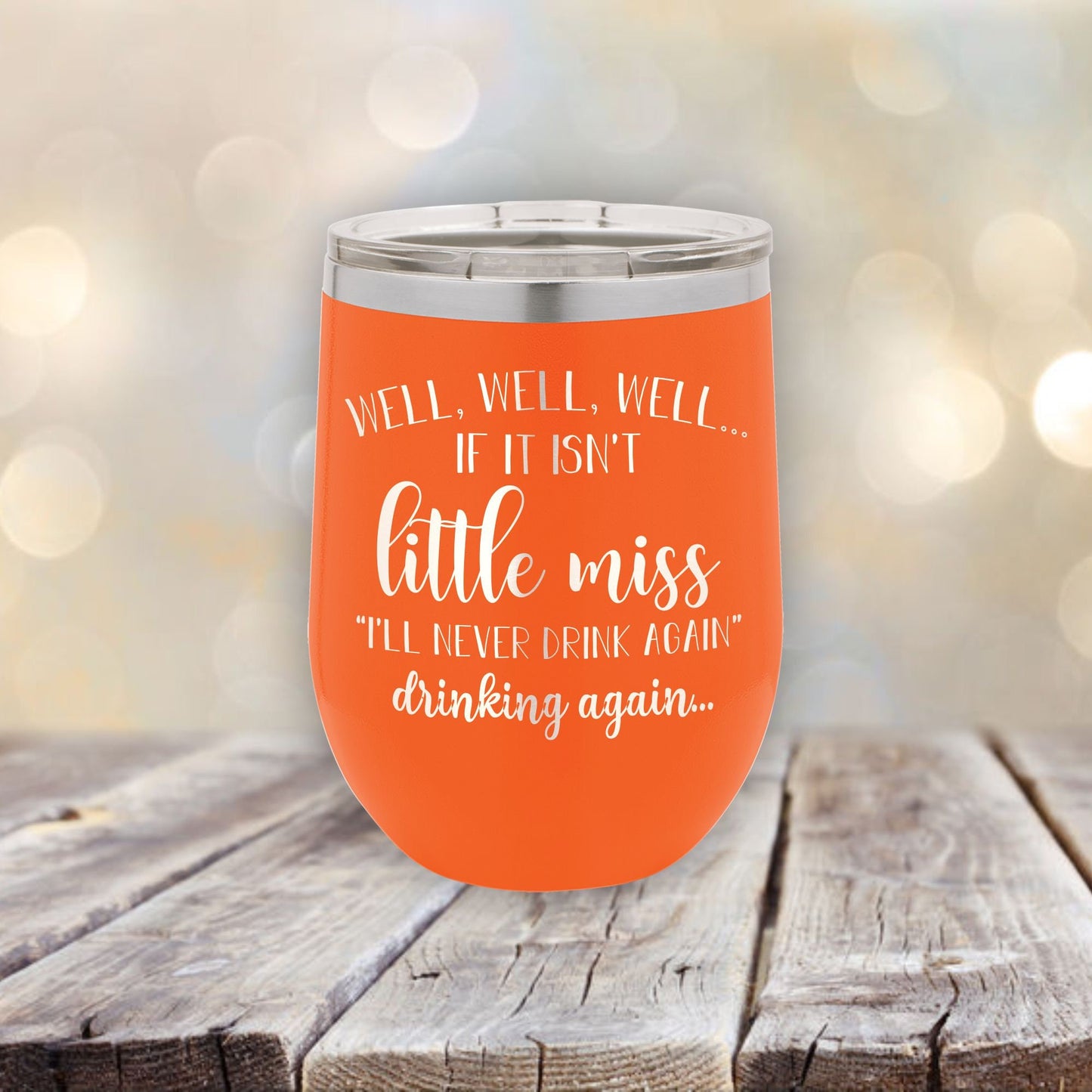 Little Miss Drinking Again / Etched Stemless Wine Tumbler/ Christmas Gift | Valentine's Day Gift