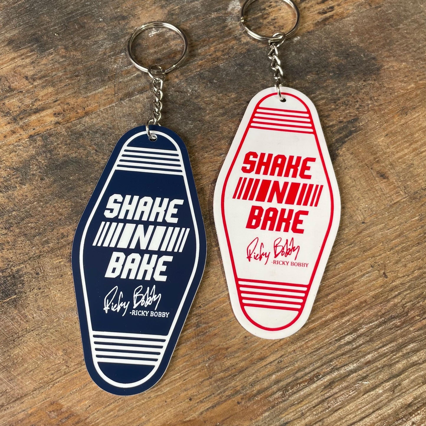 Retro Motel Keychains, Funny Ricky Bobby Keychain, Shake N Bake Keychain, Vintage Keychains, Gifts for Her, Gifts for Him, New Driver Gift
