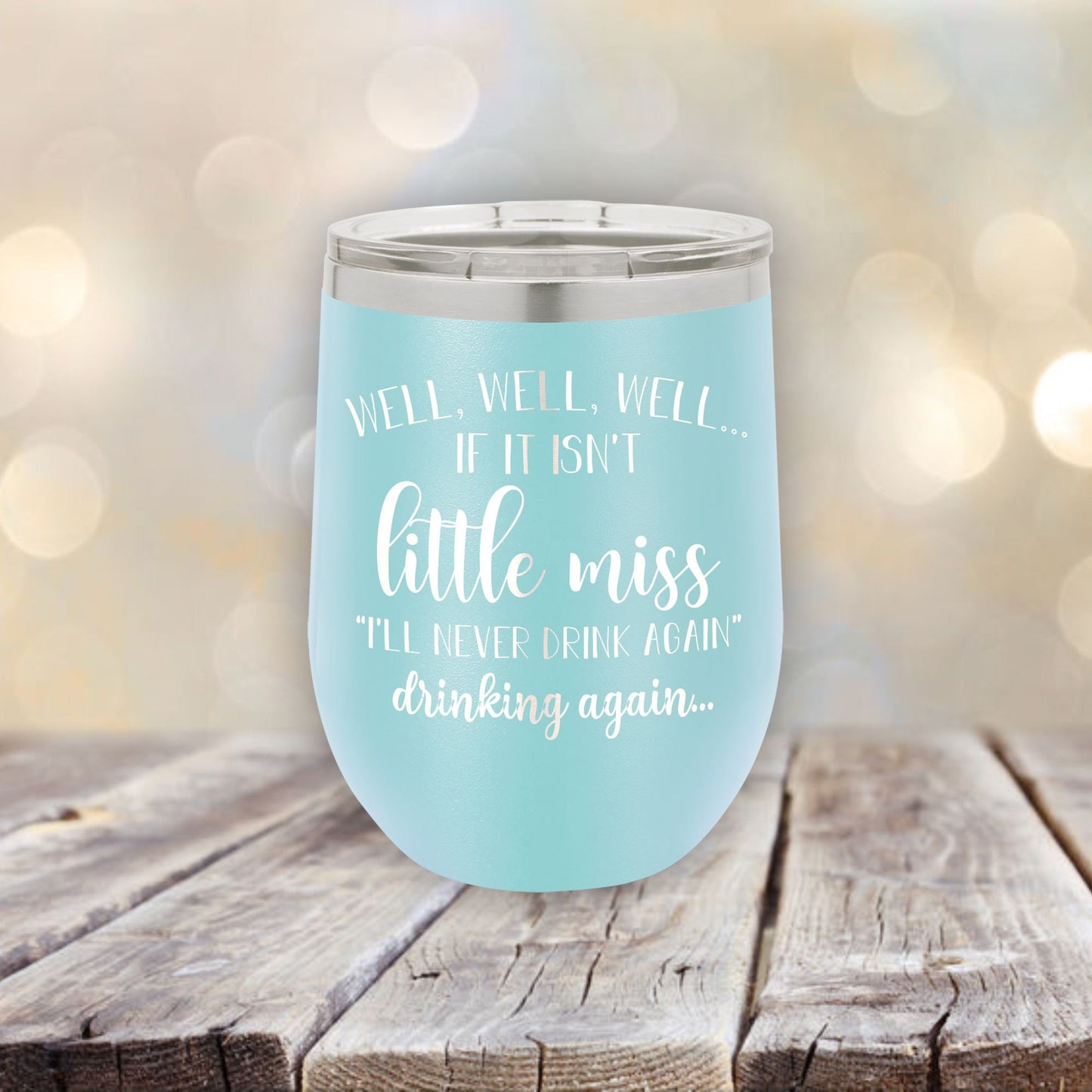 Little Miss Drinking Again / Etched Stemless Wine Tumbler/ Christmas Gift | Valentine's Day Gift