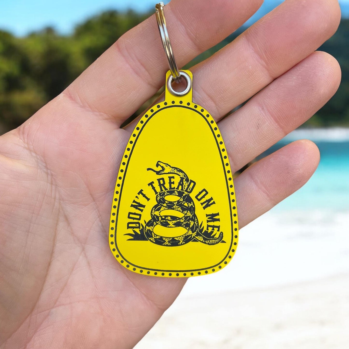 Vintage Style Don't Tread on Me Keychain | Saddle Tag Keychains | Western Keychains | Gifts for Him | New Driver Gift