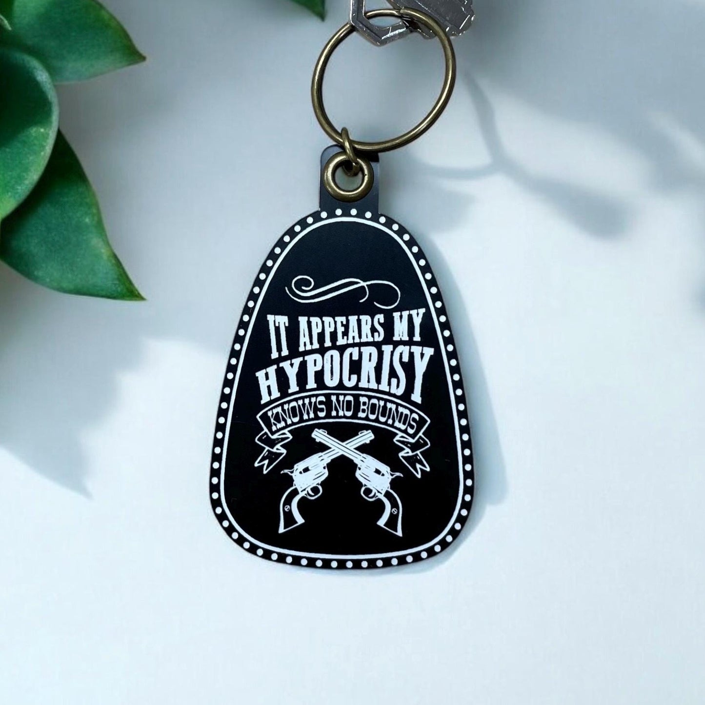 Vintage Style Doc Holliday Keychain | My Hypocrisy Quote | Western Keychains | Gifts for Him | New Driver Gift | Valentine's Day Gift