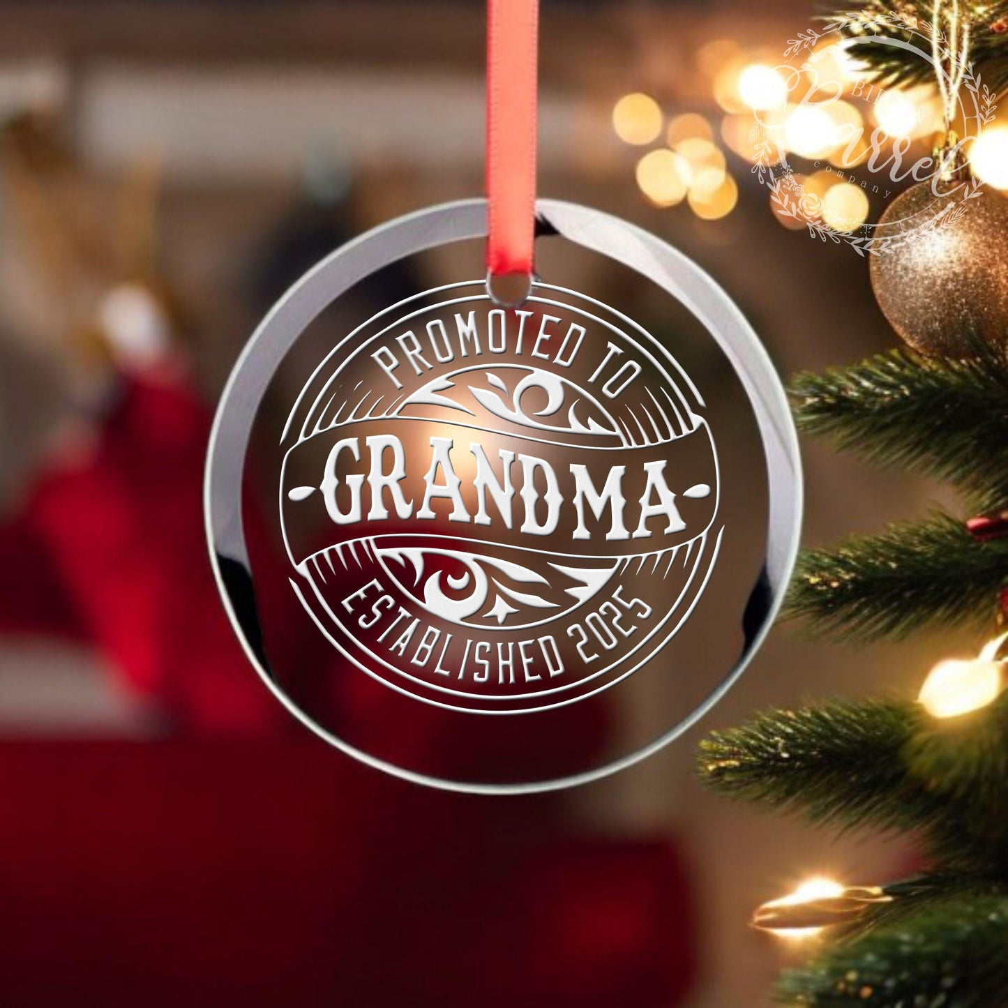 Custom Christmas Ornament | Promoted to Dad | Promoted to Grandpa | Promoted to Uncle | Promoted to Grandma Gift | Valentine's Day Gift