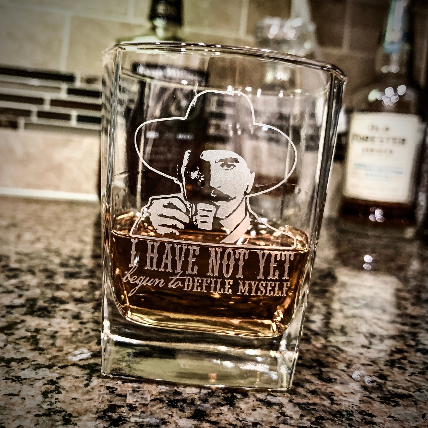 Doc Holliday Quote / Defile Myself / Whiskey Glass / Bourbon Glass / Scotch Glass / Gift for Him / Father's Day Gift / Valentine's Day Gift