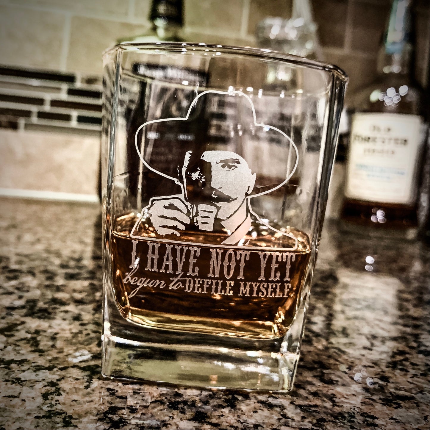 Doc Holliday Quote / Defile Myself / Whiskey Glass / Bourbon Glass / Scotch Glass / Gift for Him / Father's Day Gift / Valentine's Day Gift