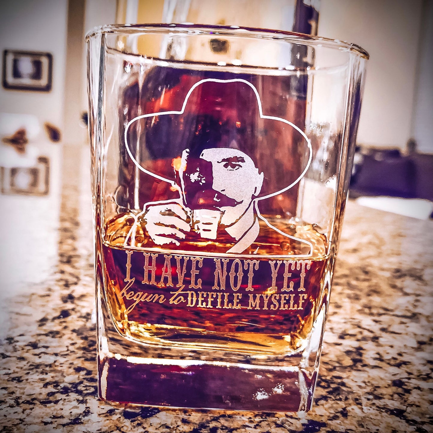 Doc Holliday Quote / Defile Myself / Whiskey Glass / Bourbon Glass / Scotch Glass / Gift for Him / Father's Day Gift / Valentine's Day Gift