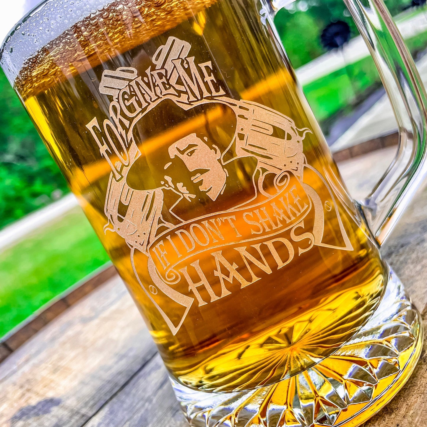 Doc Holliday Mug / Forgive Me / Engraved 23 oz. Glass Beer Mug / Gift for Him / Gifts for Men / Father's Day Gift / Valentine's Day Gift