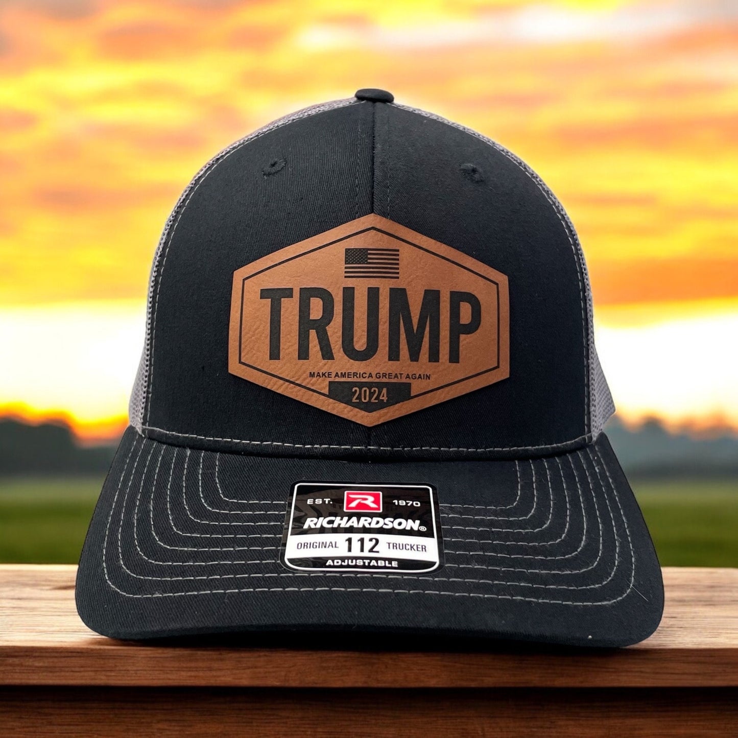 Trump American Flag Hat / Trump Trucker Cap / Trump 2024 Richardson 112 / Patch Trucker Hat /Father's Day Gift / Valentine's Day Gift