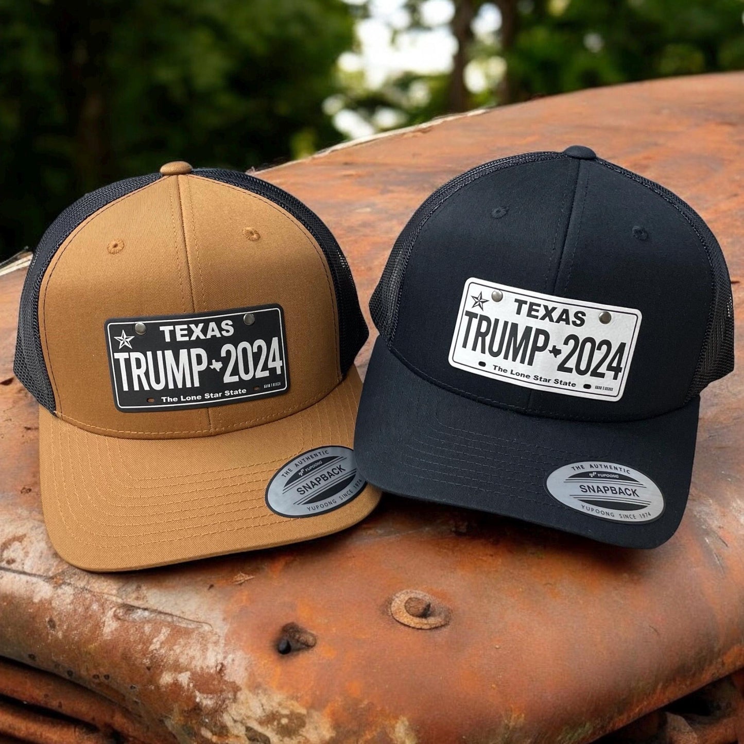 Trump Texas License Plate Hat / Trump 2024Trucker Cap / YP Classics 6 Panel / Patch Trucker Hat / Valentine's Day Gift / Valentine's Day Gift