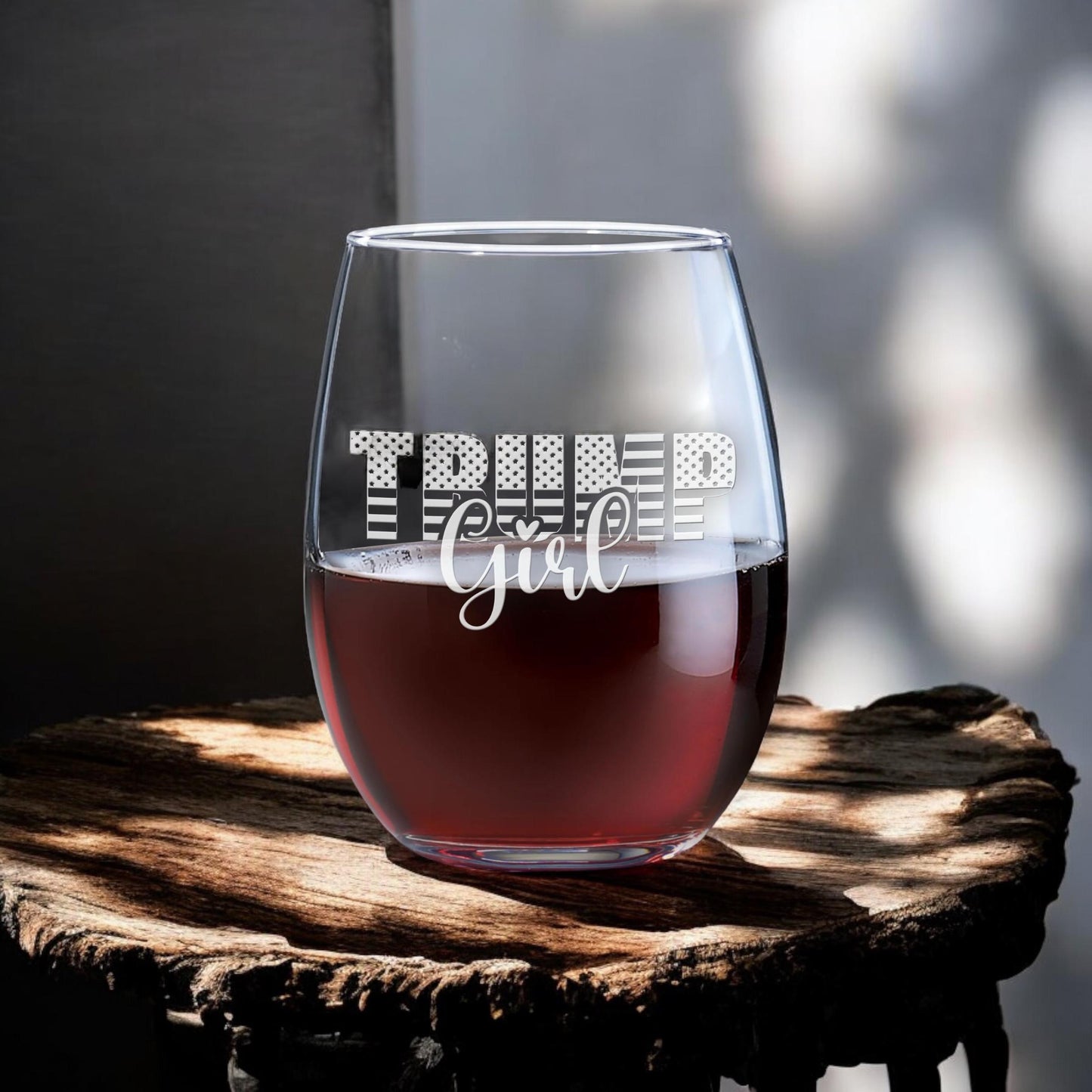 Trump Girl Wine Glass | Trump Stemless Wine Glass | Engraved Wine Glass | Political Gift | Election Gear | Trump Merch | Trump 24 / Valentine's Day Gift
