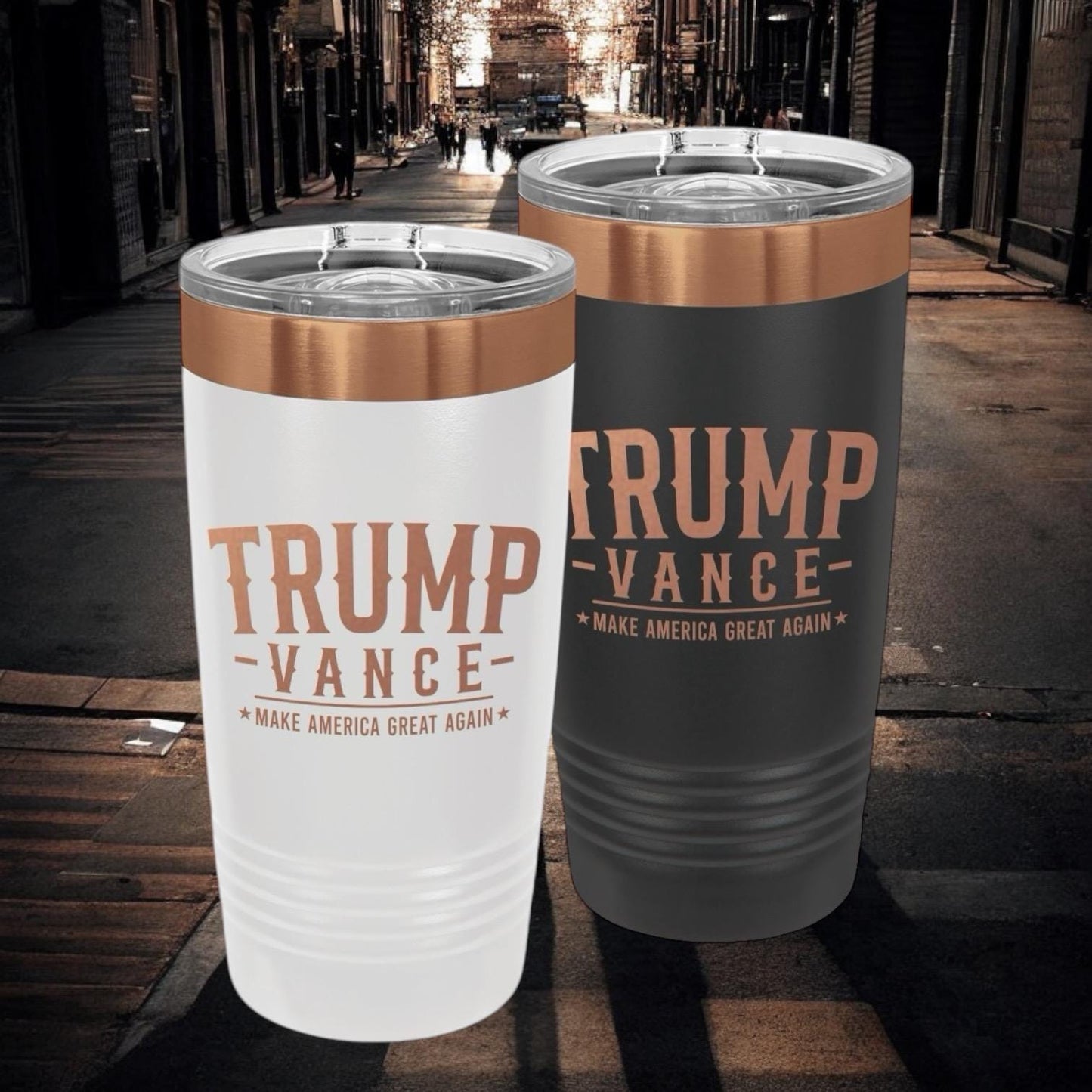 Trump Vance 2024 Laser Engraved 20oz Insulated Tumbler | Powder Coated Travel Mug | Political Gift | Election Gift | Trump Merch / Valentine's Day Gift