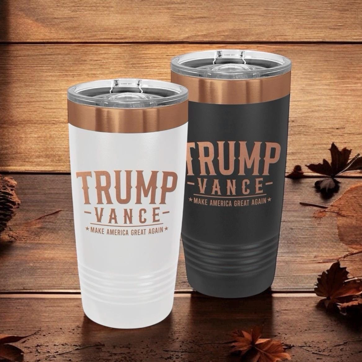 Trump Vance 2024 Laser Engraved 20oz Insulated Tumbler | Powder Coated Travel Mug | Political Gift | Election Gift | Trump Merch / Valentine's Day Gift