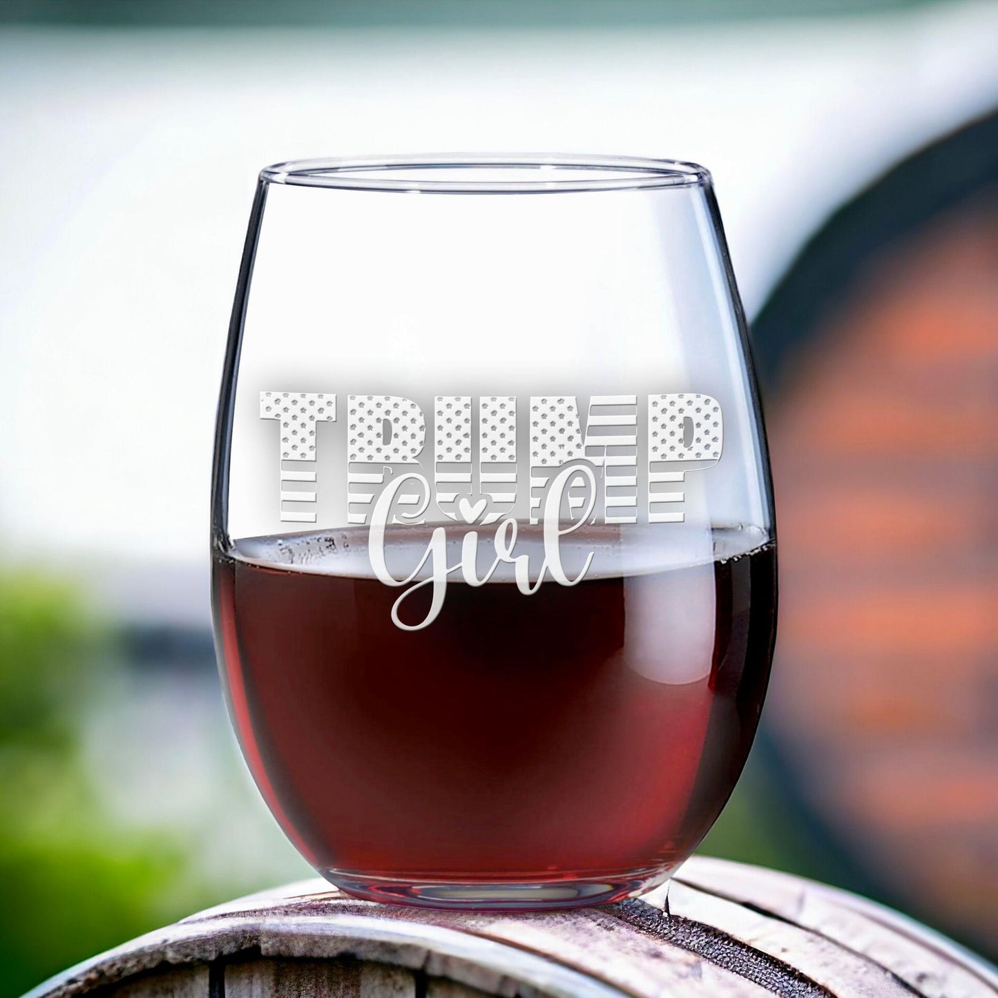 Trump Girl Wine Glass | Trump Stemless Wine Glass | Engraved Wine Glass | Political Gift | Election Gear | Trump Merch | Trump 24 / Valentine's Day Gift