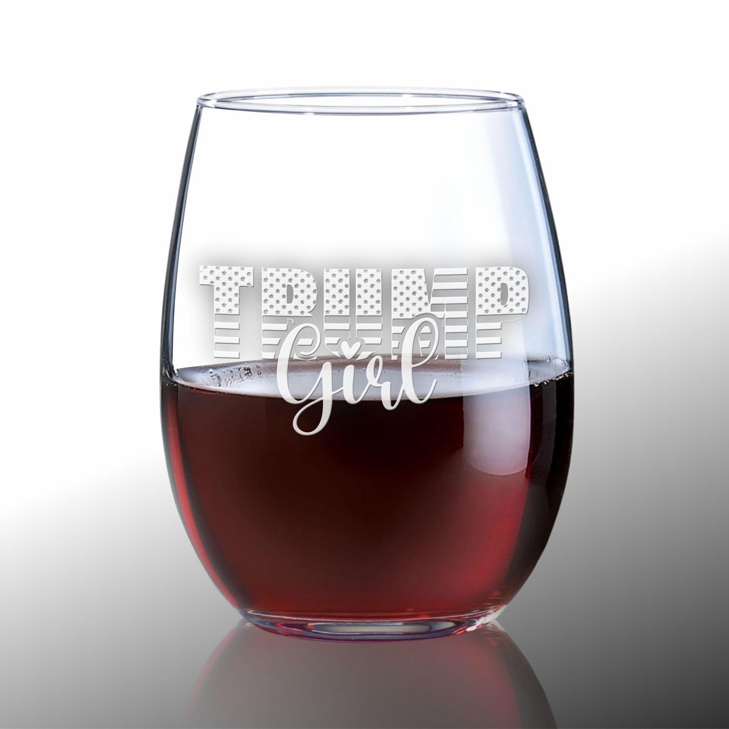 Trump Girl Wine Glass | Trump Stemless Wine Glass | Engraved Wine Glass | Political Gift | Election Gear | Trump Merch | Trump 24 / Valentine's Day Gift