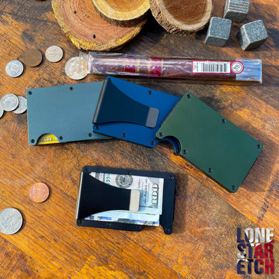 American Fishing  Slim Metal Minimalist RFID Blocking Wallet   / Father's Day Gift