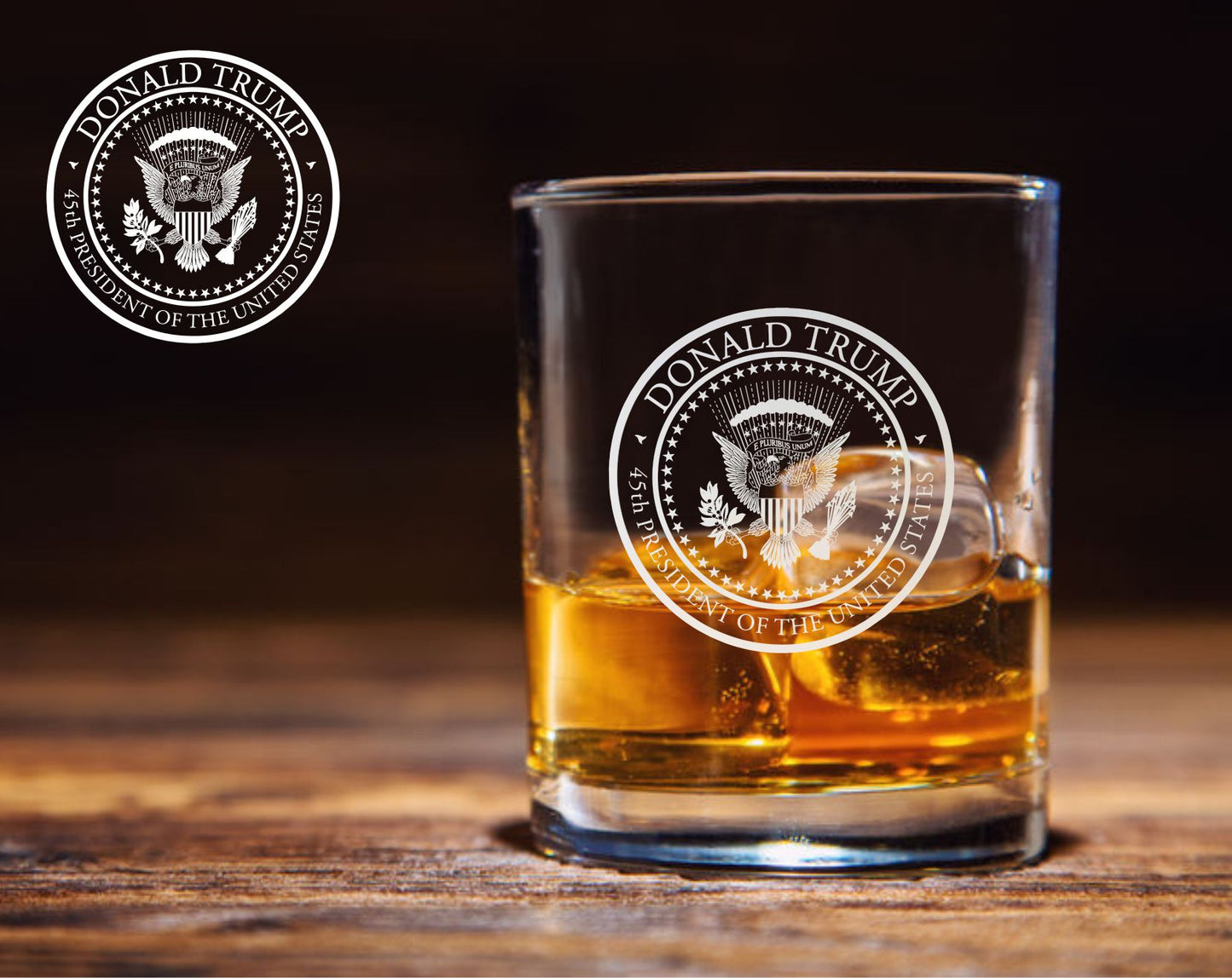 Donald Trump Presidential Seal Whiskey Glasses / Father's Day Gift / Valentine's Day Gift