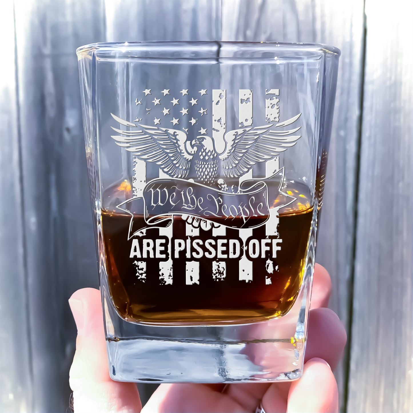 We The People Are Pissed Engraved Whiskey Glass / Father's Day Gift / Valentine's Day Gift