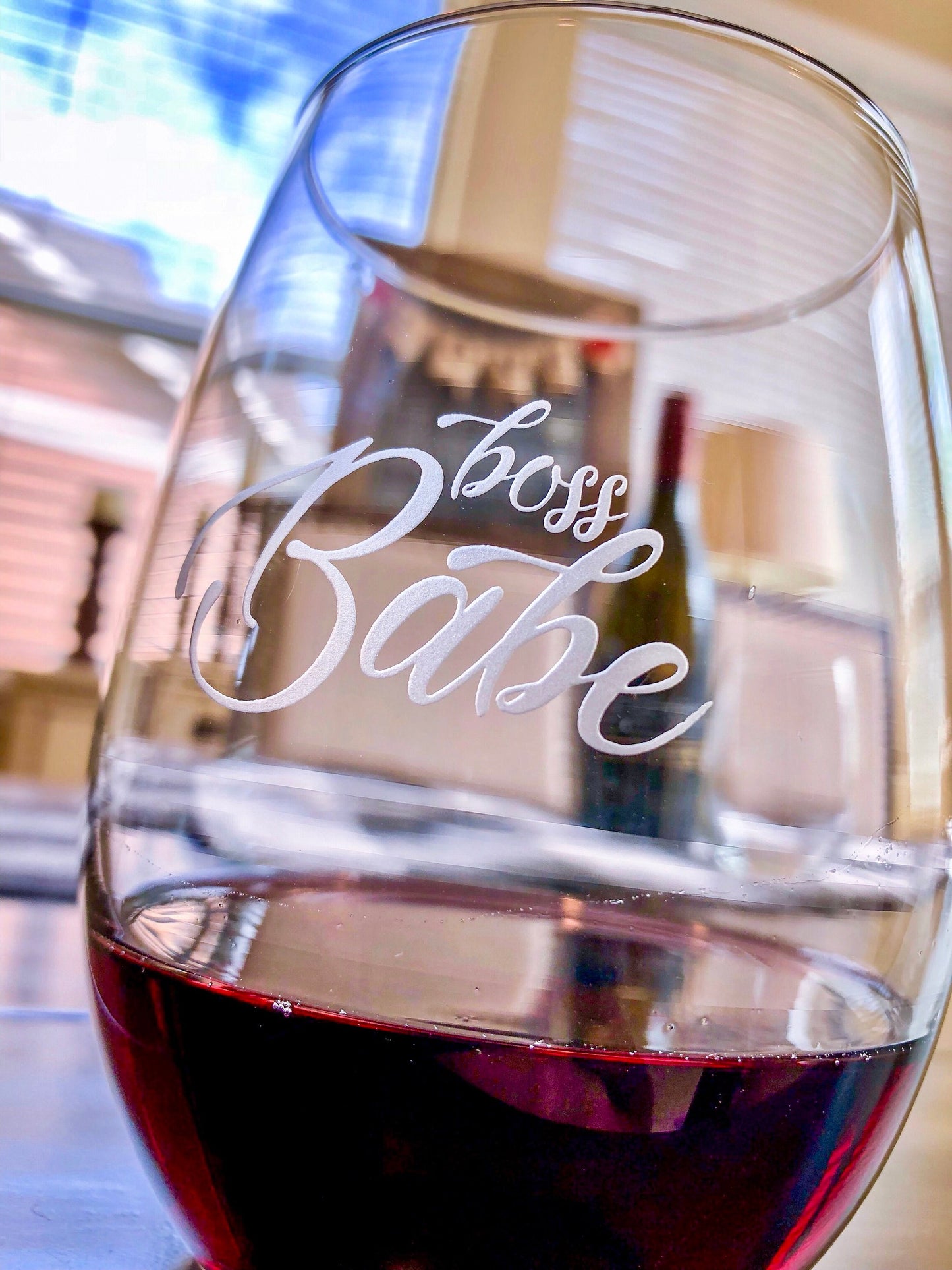 Engraved Stemless Wine Glass - Boss Babe / Father's Day Gift / Valentine's Day Gift