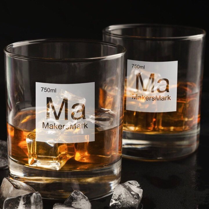 Periodic Table of Alcohol Makers Mark Whiskey Glass / Father's Day Gift / Valentine's Day Gift