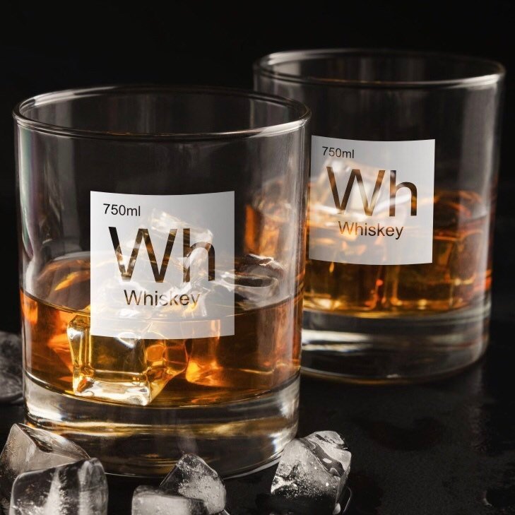 Periodic Table of Alcohol Whiskey Glass / Father's Day Gift / Valentine's Day Gift