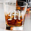 Old English Monogram Engraved Whiskey Glass    / Father's Day Gift