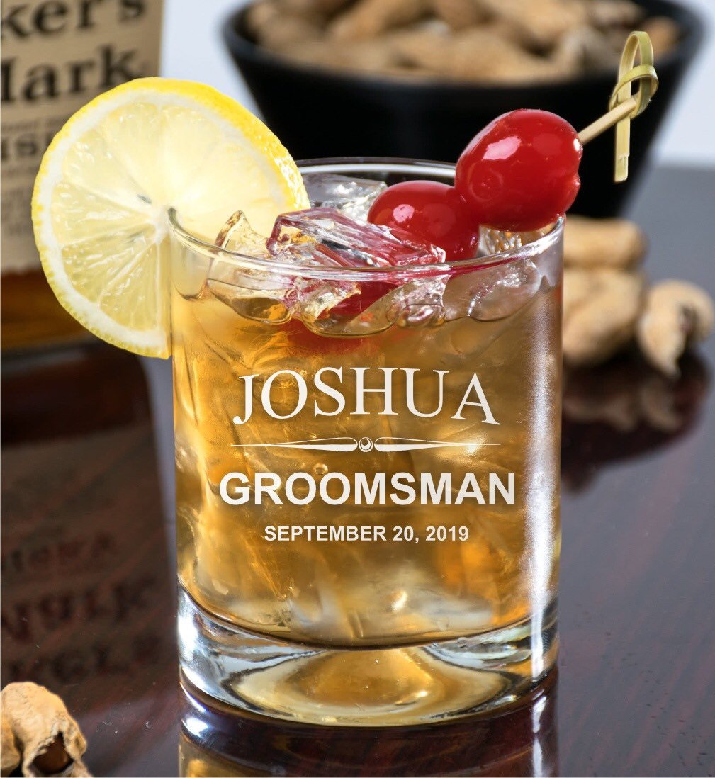 Groomsmen Engraved Whiskey Glass / Father's Day Gift / Valentine's Day Gift
