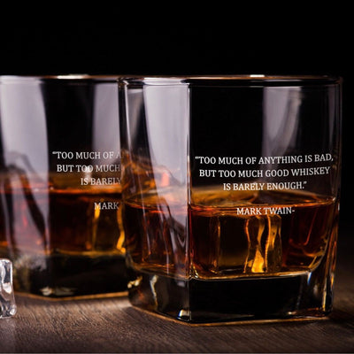 Mark Twain Quote Whiskey Glass Set    / Father's Day Gift