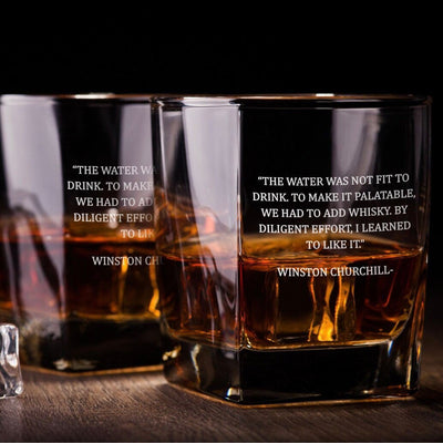 Winston Churchill Quote Whiskey Glass Set    / Father's Day Gift