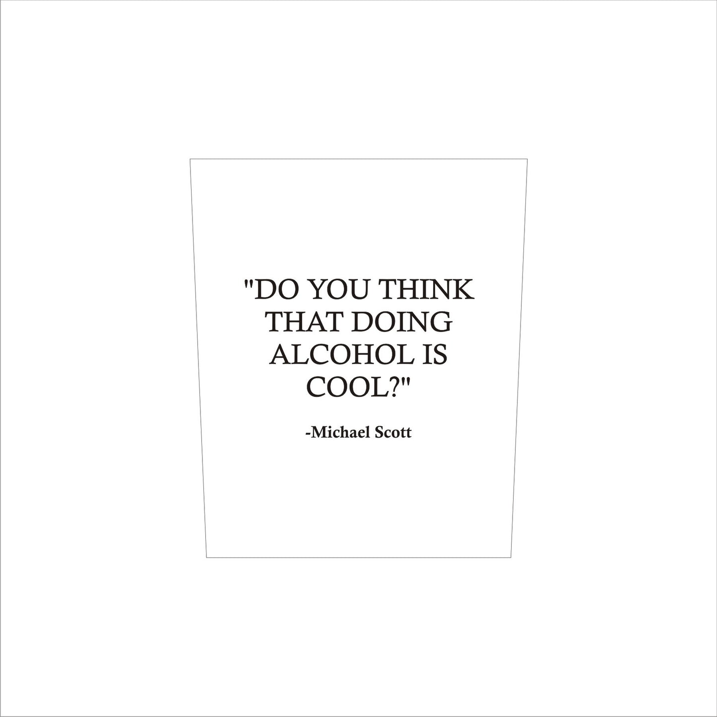 Michael Scott Doing Alcohol The Office Whiskey Glass / Father's Day Gift / Valentine's Day Gift