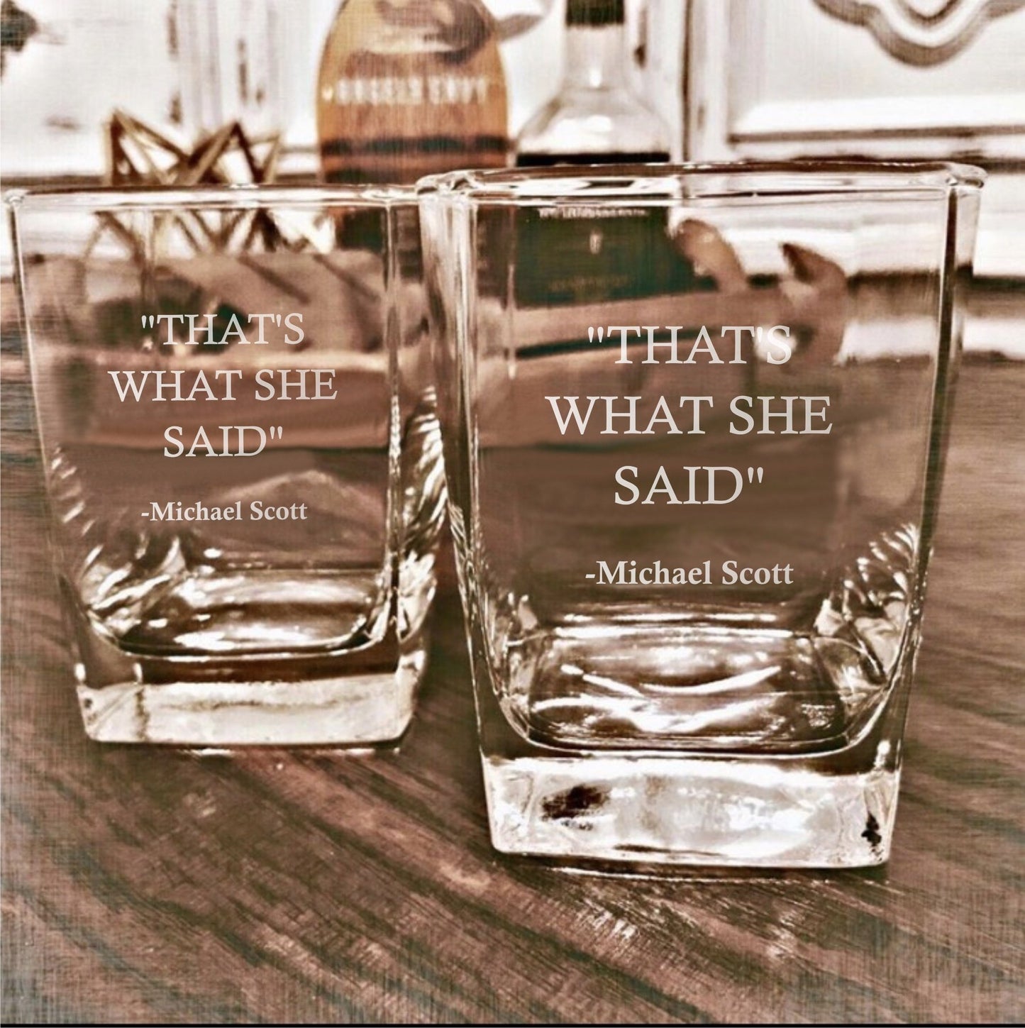 Michael Scott That's What She Said The Office Whiskey Glass / Father's Day Gift / Valentine's Day Gift