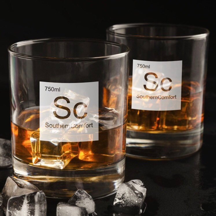 Periodic Table of Alcohol Southern Comfort Whiskey Glass / Father's Day Gift / Valentine's Day Gift