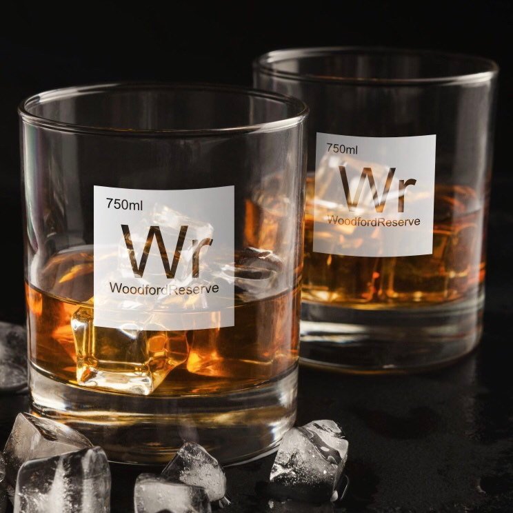 Periodic Table of Alcohol Woodford Reserve Whiskey Glass / Father's Day Gift / Valentine's Day Gift