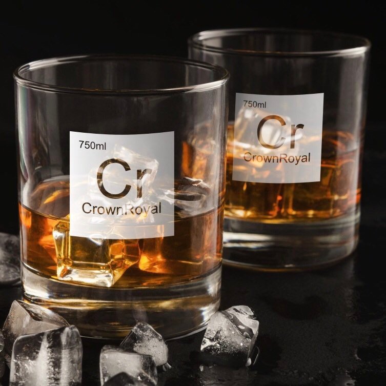 Periodic Table of Alcohol Crown Royal Whiskey Glass / Father's Day Gift / Valentine's Day Gift