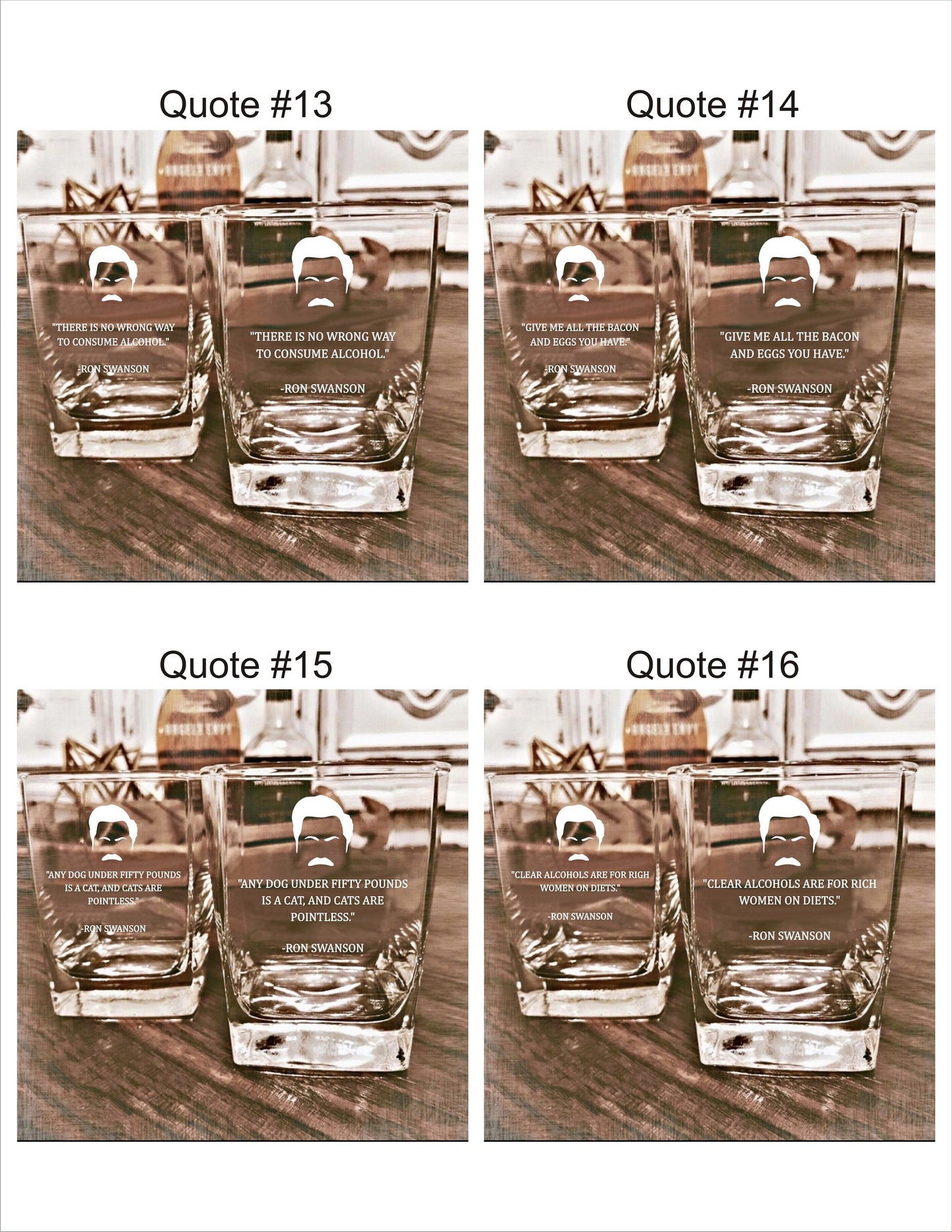 Ron Swanson Mix and Match Parks and Rec Whiskey Bourbon Scotch / Father's Day Gift / Valentine's Day Gift