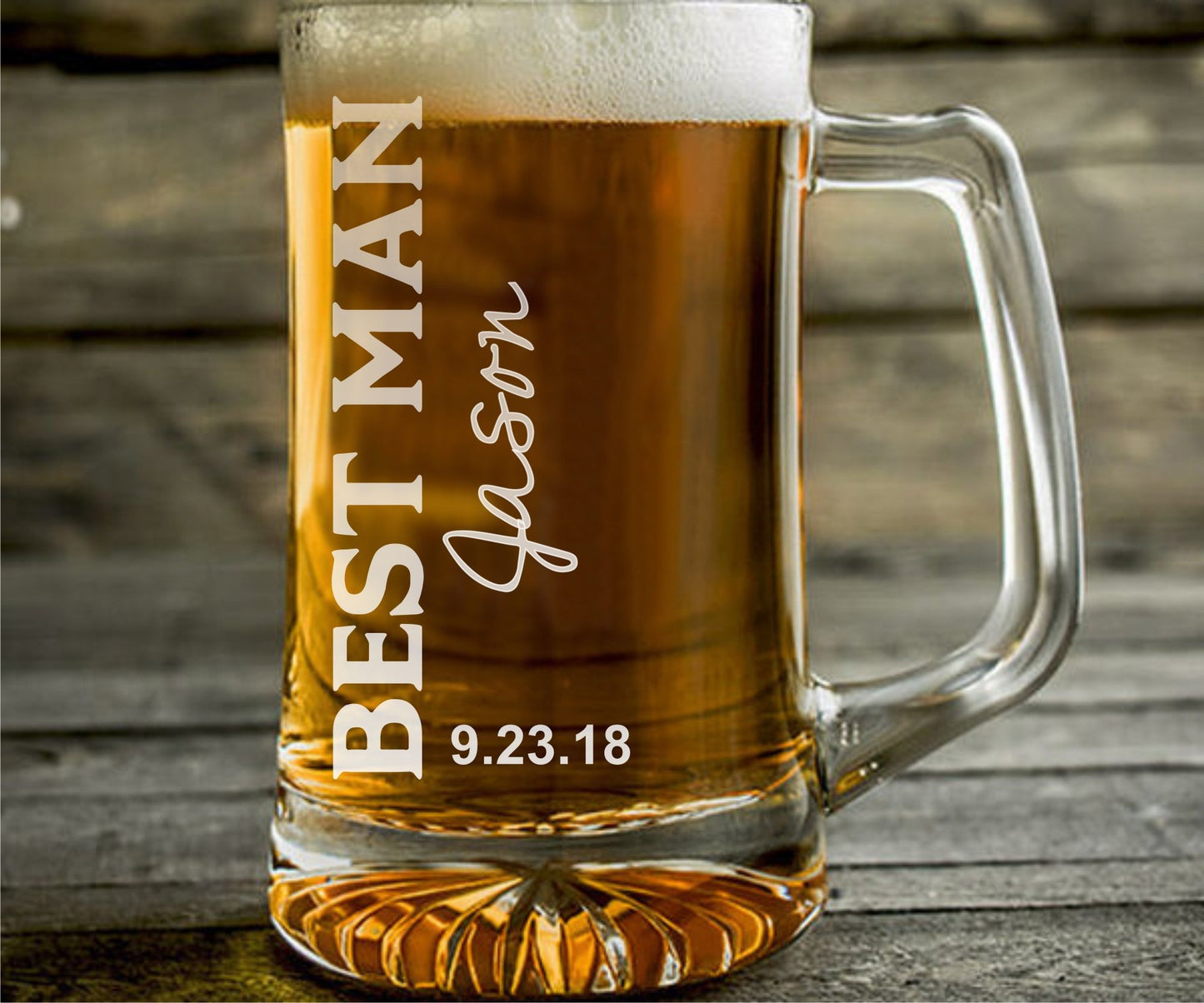 Wedding Engraved Personalized Beer Mug for Groomsman & Best Man - 25oz Beer Mug / For Groom / Groomsmen / Custom Groomsmen Gift / Personalized Groomsmen Gifts