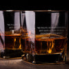 General James Mattis Quote Be Polite  Whiskey Glass Set    / Father's Day Gift