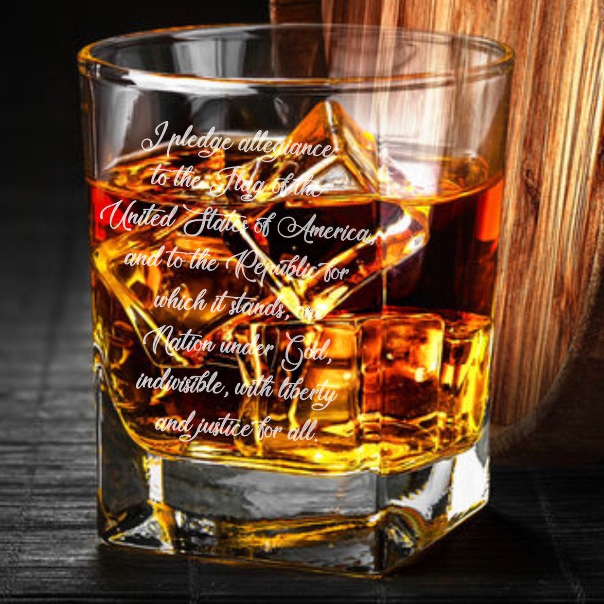 Pledge of Allegiance Whiskey Glass / Father's Day Gift / Valentine's Day Gift