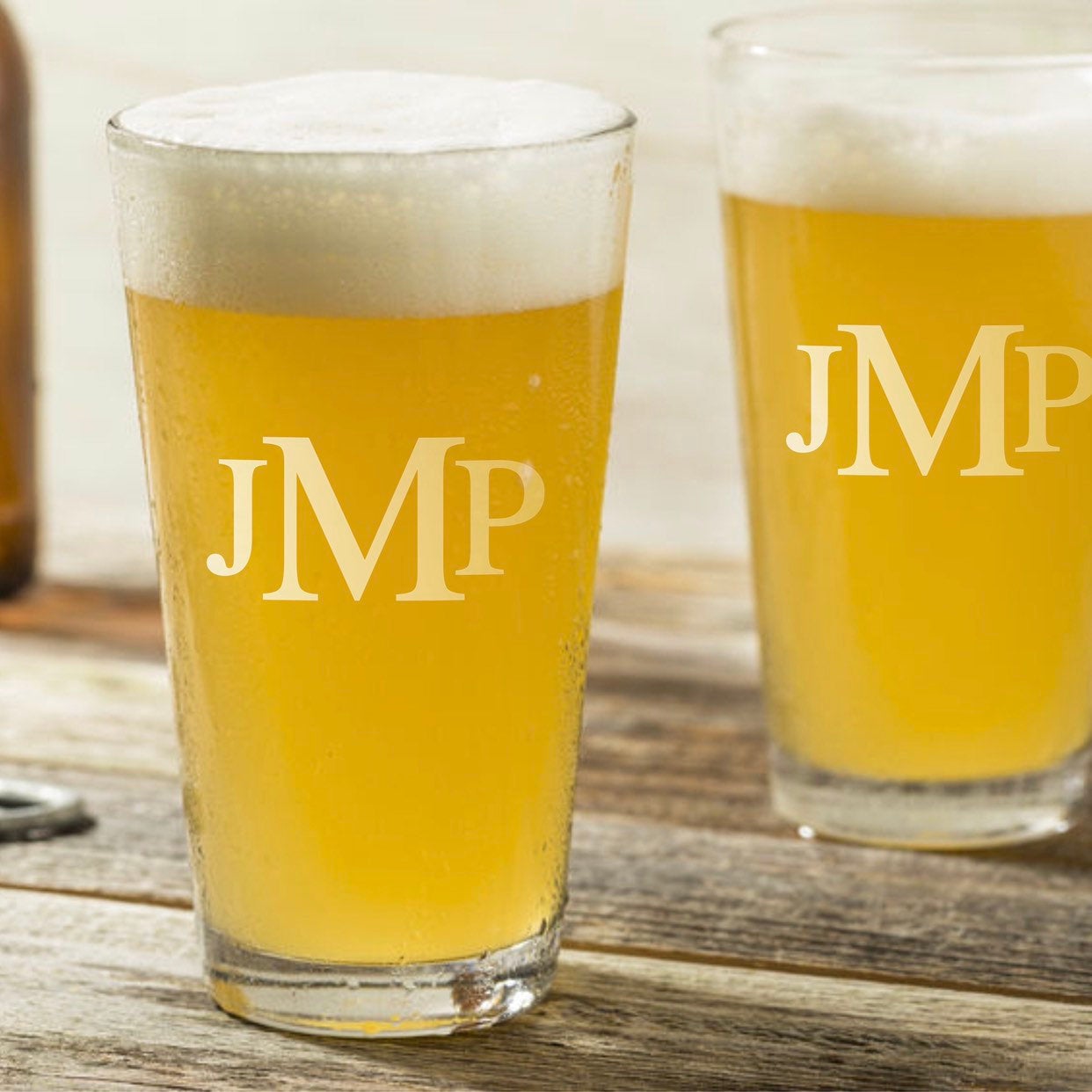 Monogrammed Engraved Pint Glass / Father's Day Gift