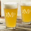 Monogrammed Engraved Pint Glass set    / Father's Day Gift