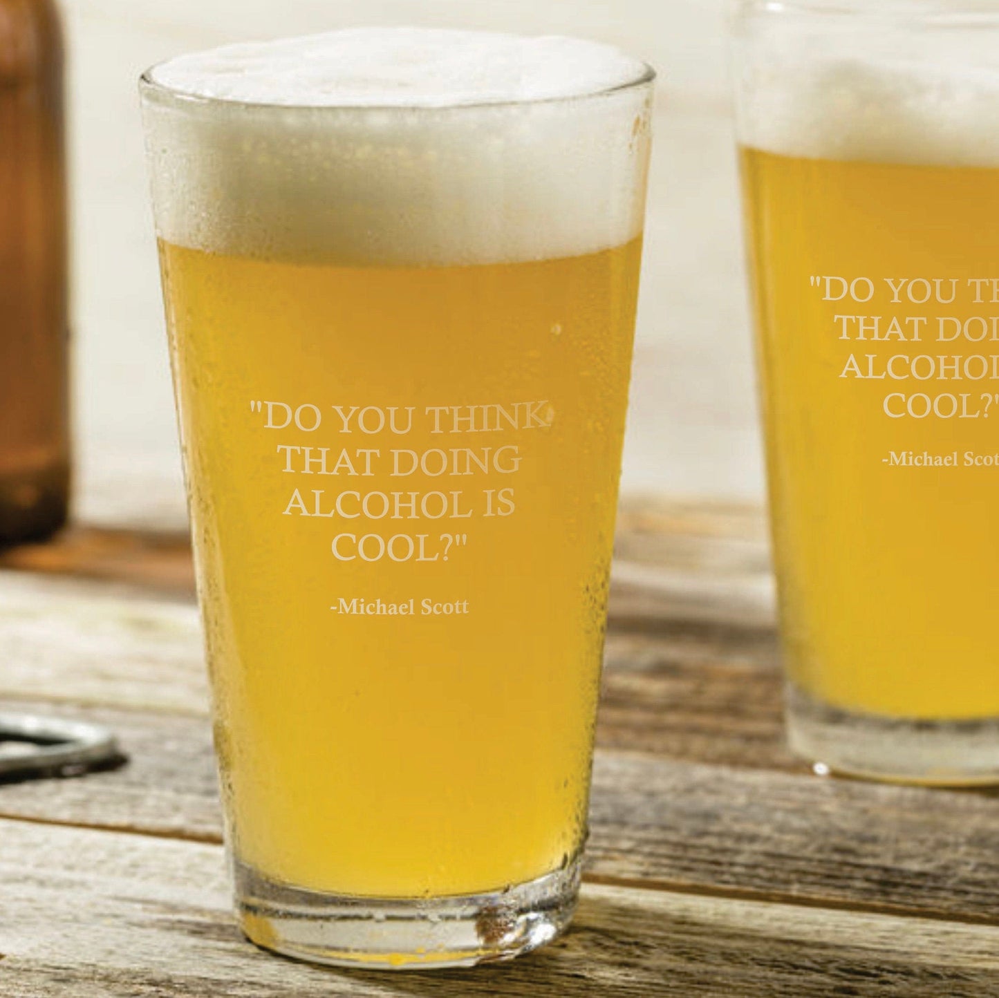 Michael Scott Doing Alcohol The Office Pint Glass / Father's Day Gift