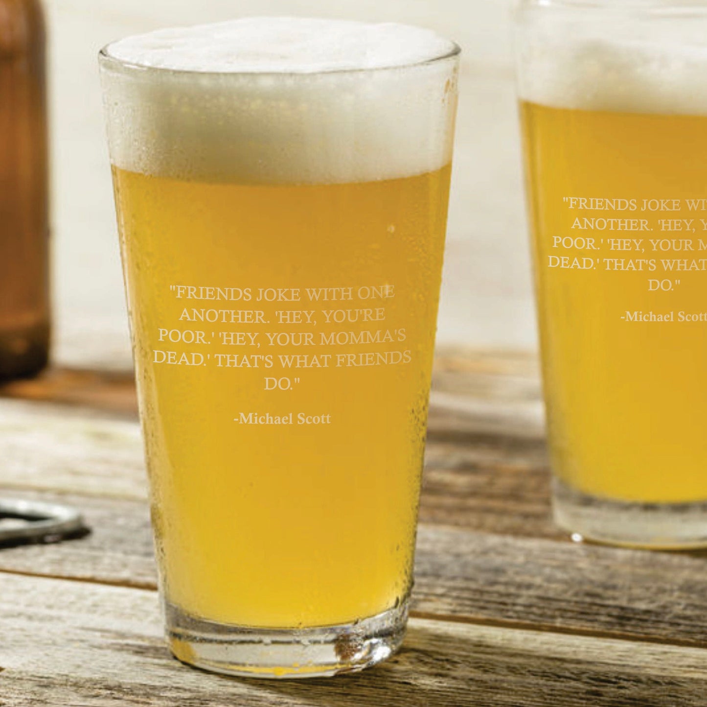 Michael Scott Friends Joke The Office Pint Glass / Father's Day Gift