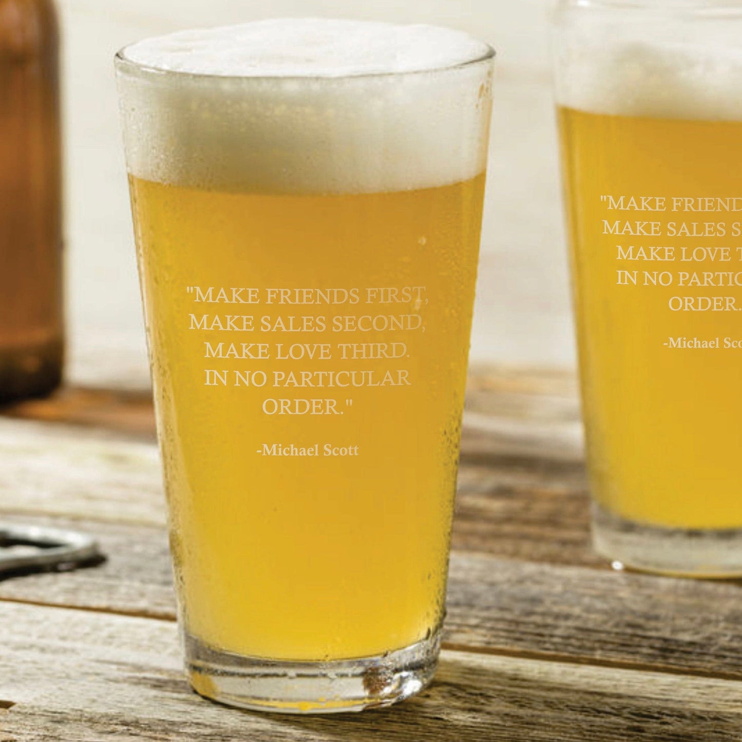 Michael Scott In No Particular Order The Office Pint Glass / Father's Day Gift