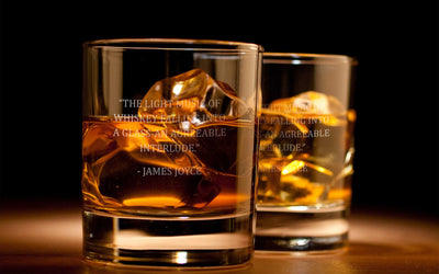 James Joyce Quote Whiskey Glass Set    / Father's Day Gift