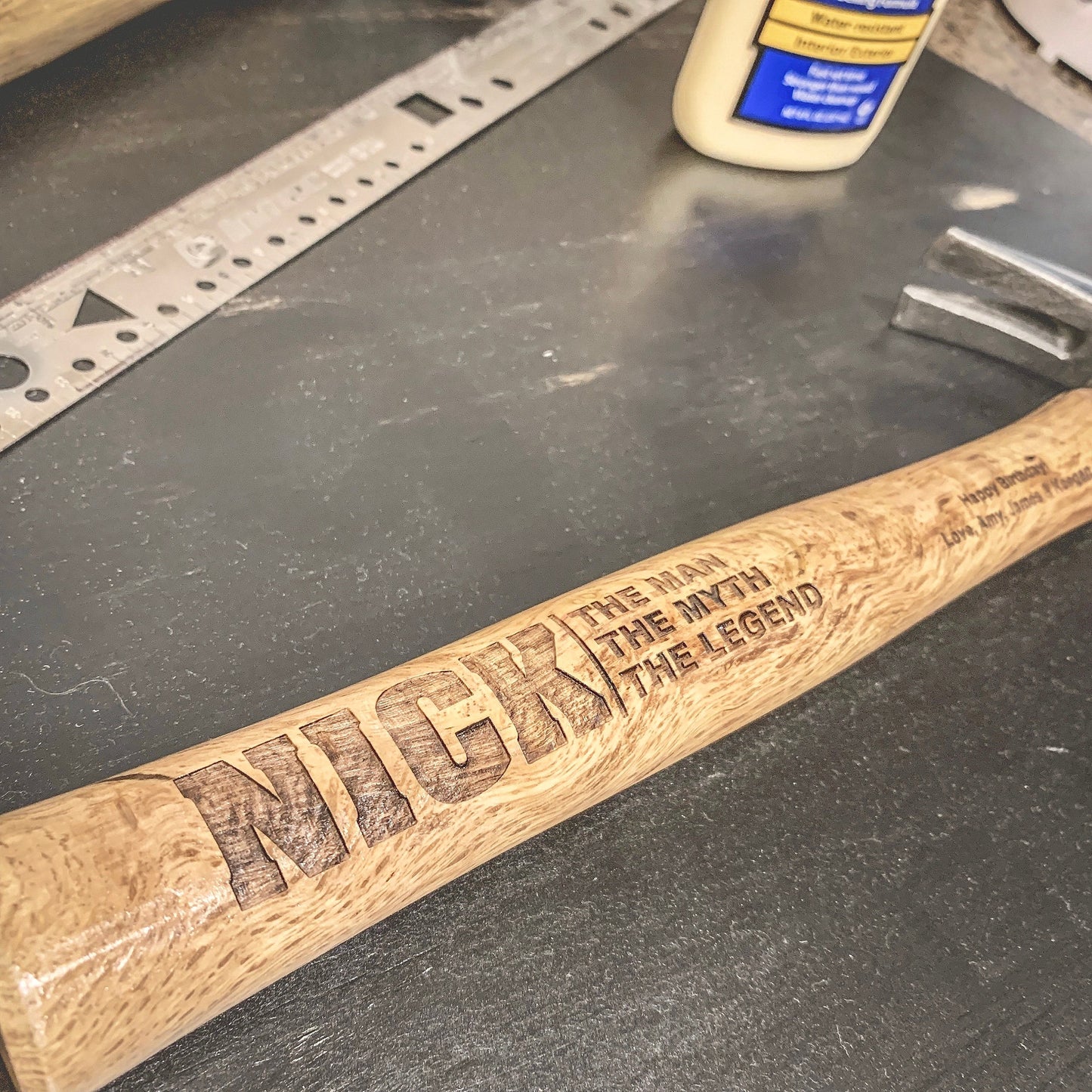 Engraved Full Size Hammer - The Man The Myth The Legend - Personalized (Birthday Gift for Men) - Laser Etched    / Father's Day Gift / Valentine's Day Gift