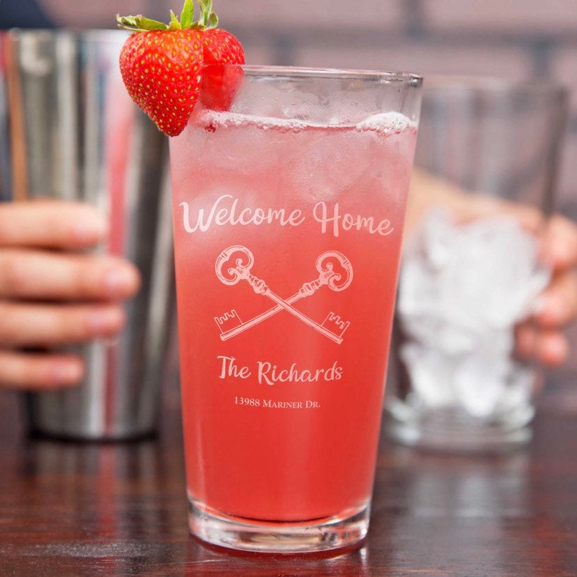 Welcome Home Closing Gift Pint Glass / Father's Day Gift